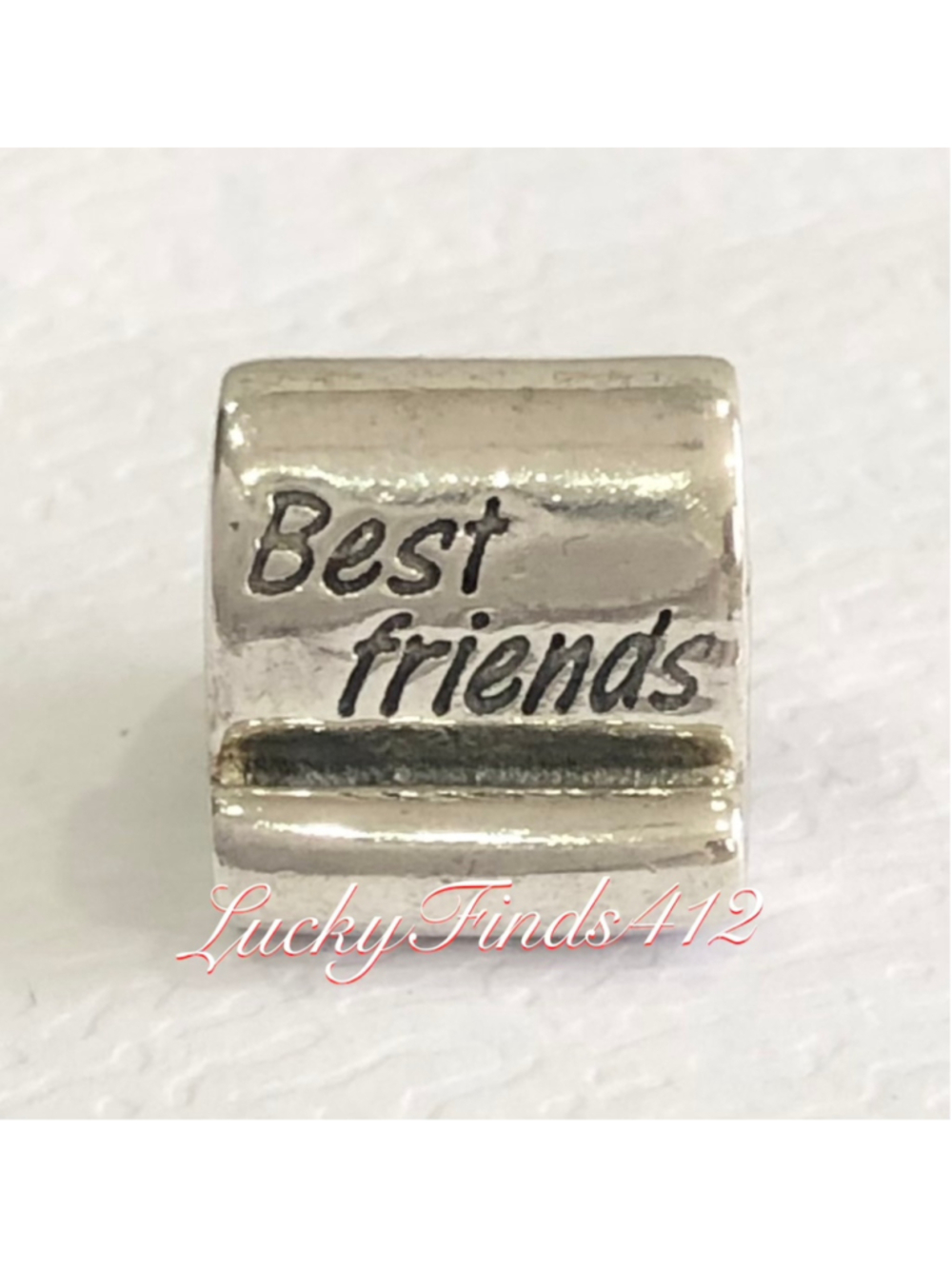 Authentic Pandora Best Friends Scroll Charm Sterling Silver Retired Pandora